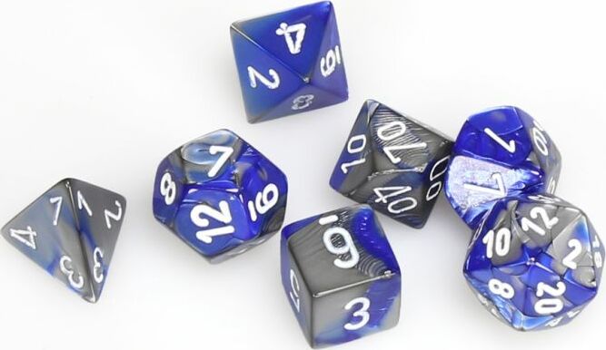 7-Set Cube Gemini Blue and Silver with White