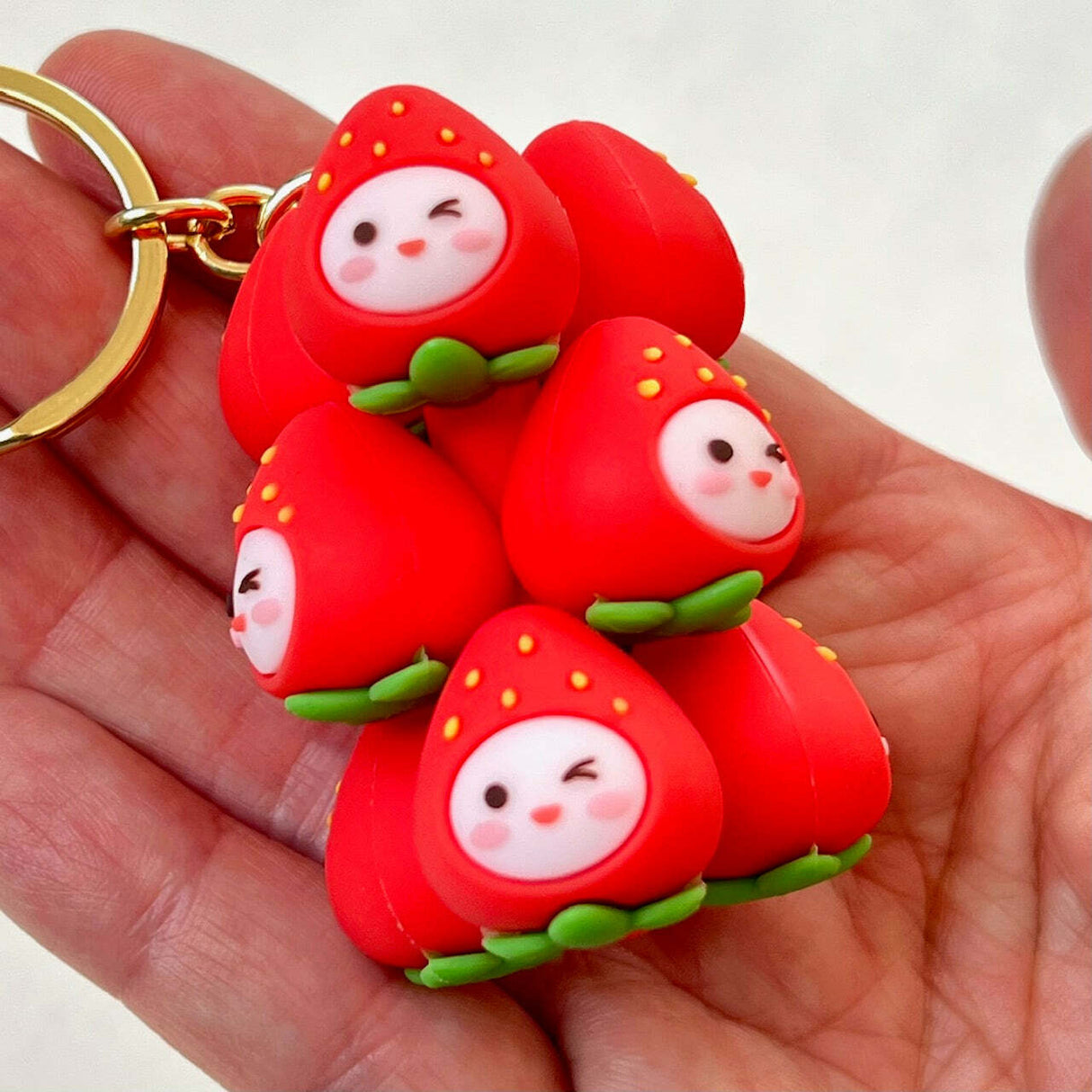 Strawberry Family Key Charm 