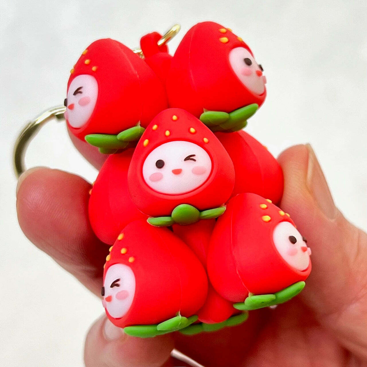 Strawberry Family Key Charm 