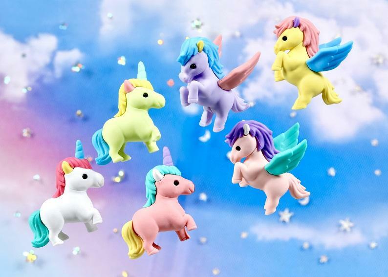 Unicorn Erasers-6 Colors-30