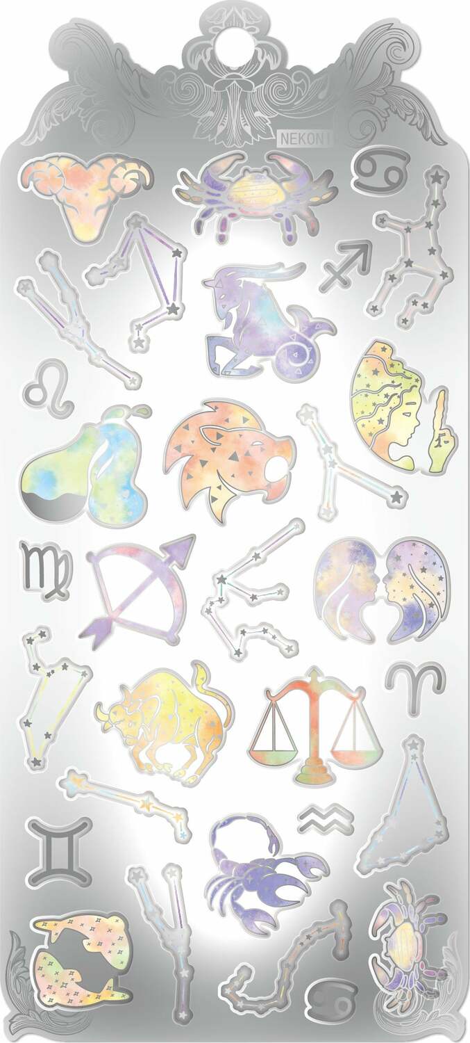 Zodiac Astrology Crystal Gel Sticker