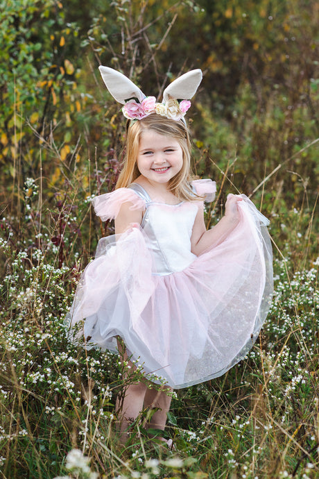 Woodland Bunny Dress & Headpiece (size 5-6)