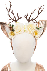 Woodland Deer Dress With Headpiece (Size 5-6)