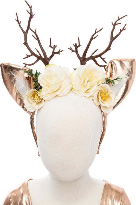 Woodland Deer Dress With Headpiece (Size 7-8)