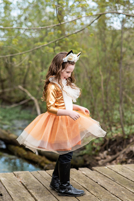 Woodland Fox Dress With Headpiece (Size 3-4)