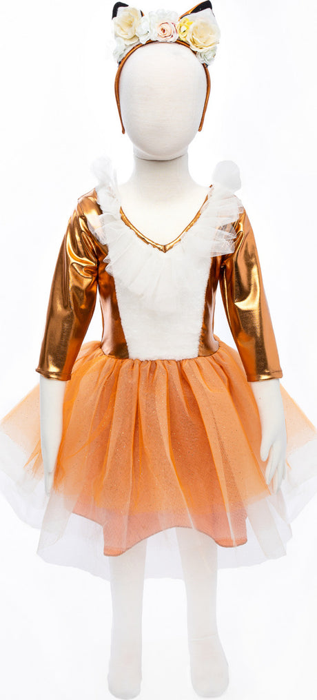 Woodland Fox Dress With Headpiece (Size 3-4)