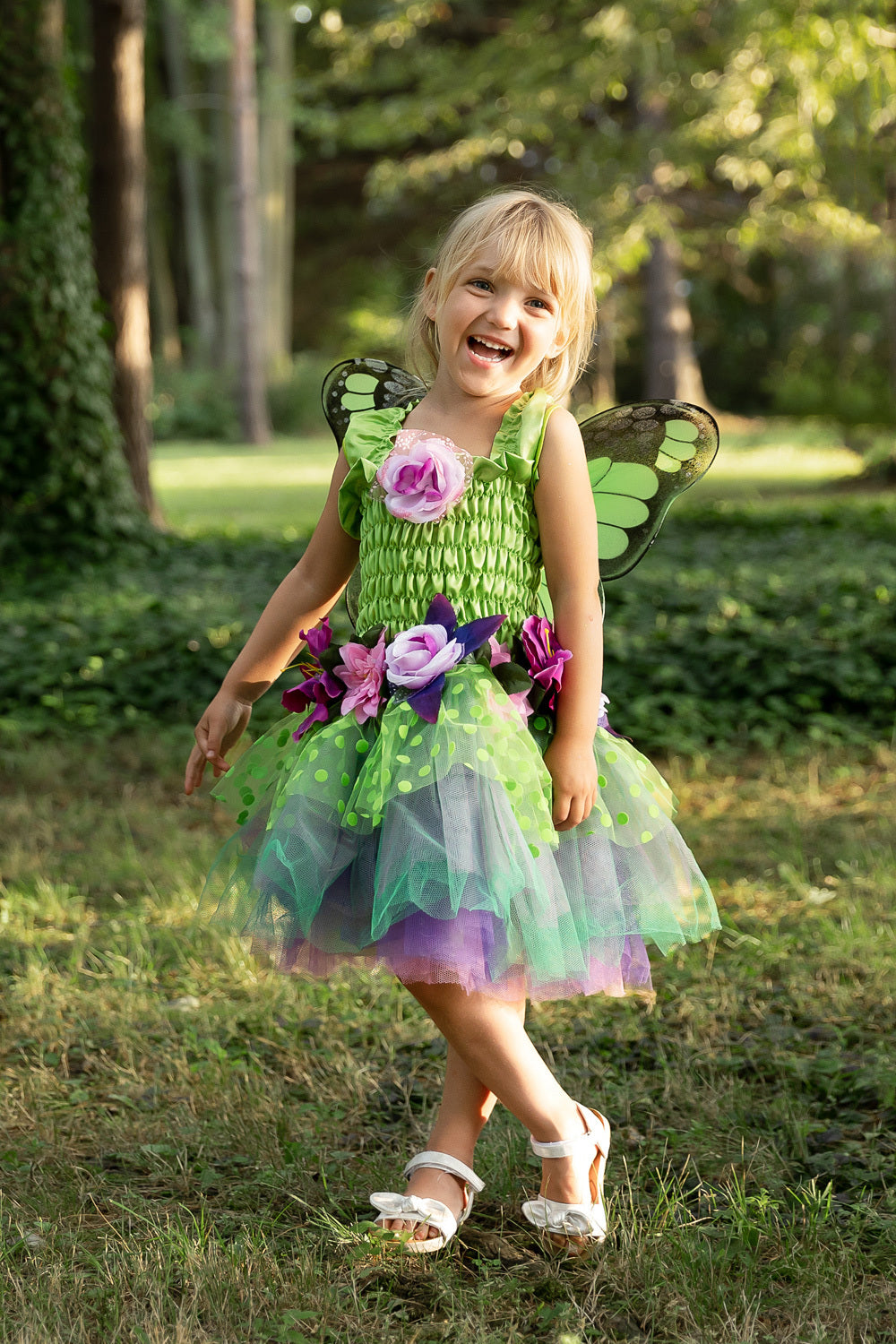 Fairy Blooms Deluxe Dress Green (Size 3-4)