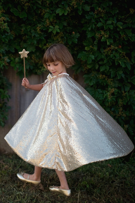 Gracious Gold Sequins Cape  (Size 5-6)