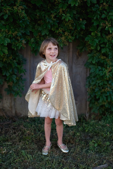 Gracious Gold Sequins Cape  (Size 5-6)
