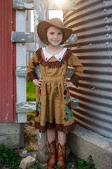 Annie The Sharpshooter Dress, Brown (Size 5-6)