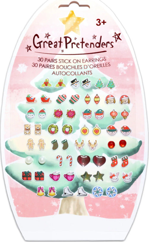 Holiday Sticker Earrings, 30 Pairs