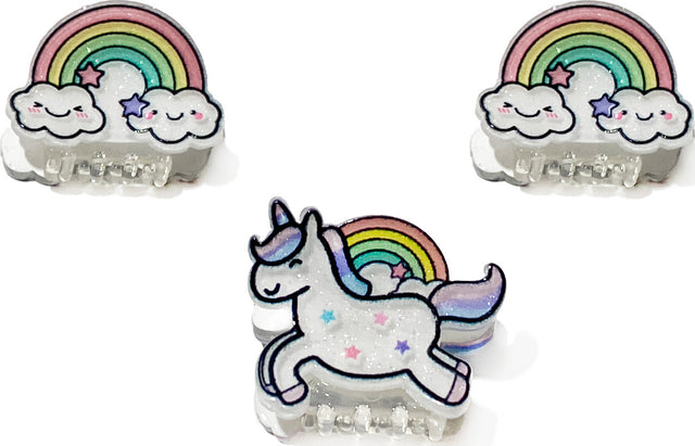 Unicorn, Rainbow Mini Hairclips