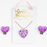 Boutique Glitter Heart Necklace (assorted)