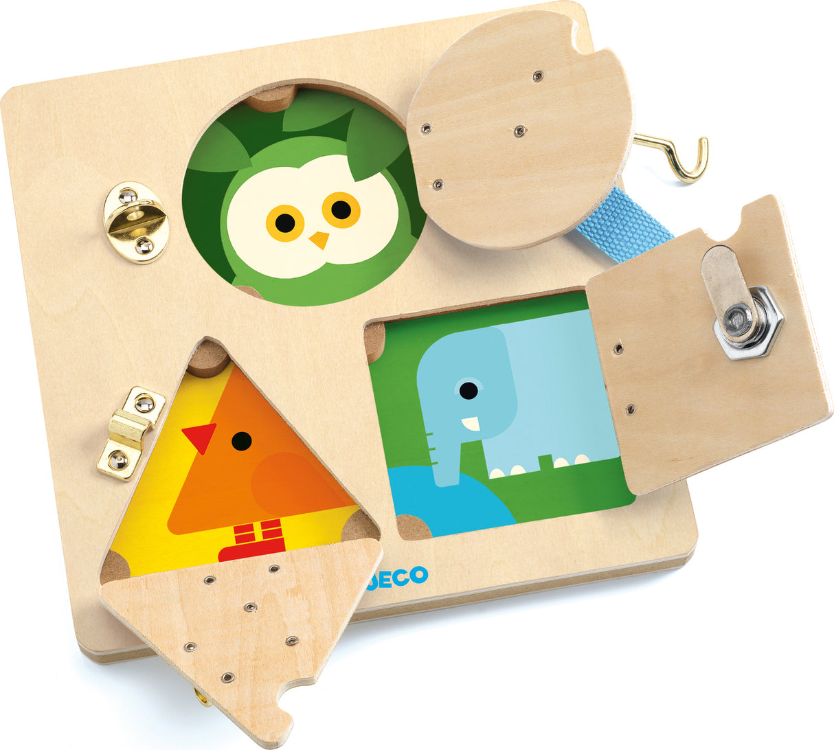 Djeco Lockbasic Locking/Unlocking Wooden Skill Board