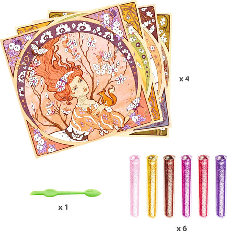 DJECO Divine Inspired by Art Nouveau Glitter Boards Art Kit