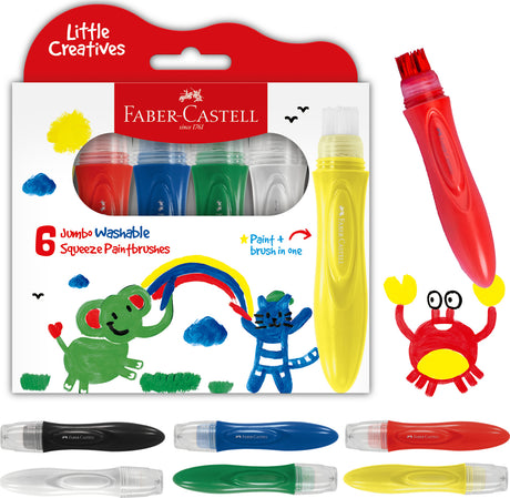 Little Creatives 6 Jumbo Washable Squeeze Paintbrushes