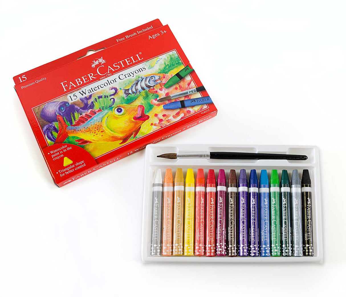 15 ct Watercolor Crayons with free brush