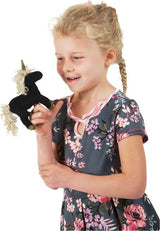 Mini Black Unicorn Finger Puppet