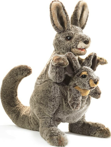 Kangaroo with Joey Hand Puppet