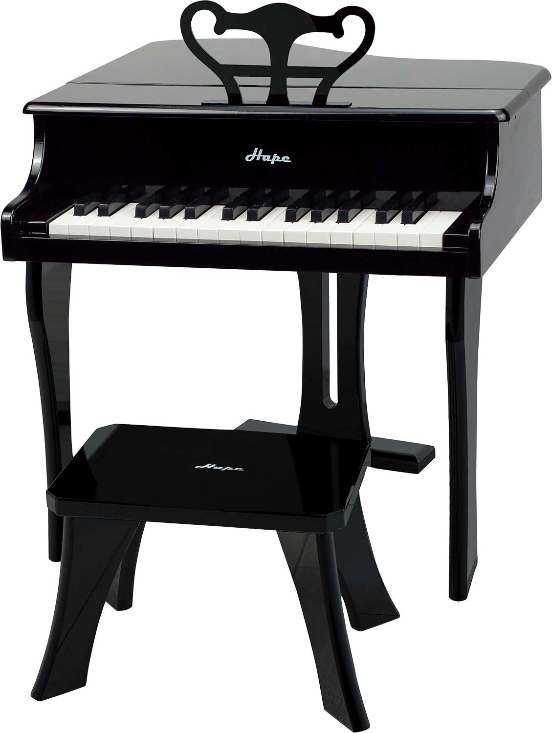ピアノHape(ハペ) ハッピーグランドピアノ(ブラック) 楽器　おもちゃ Amazon.com: Hape Learn with Lights Black Piano with Stool