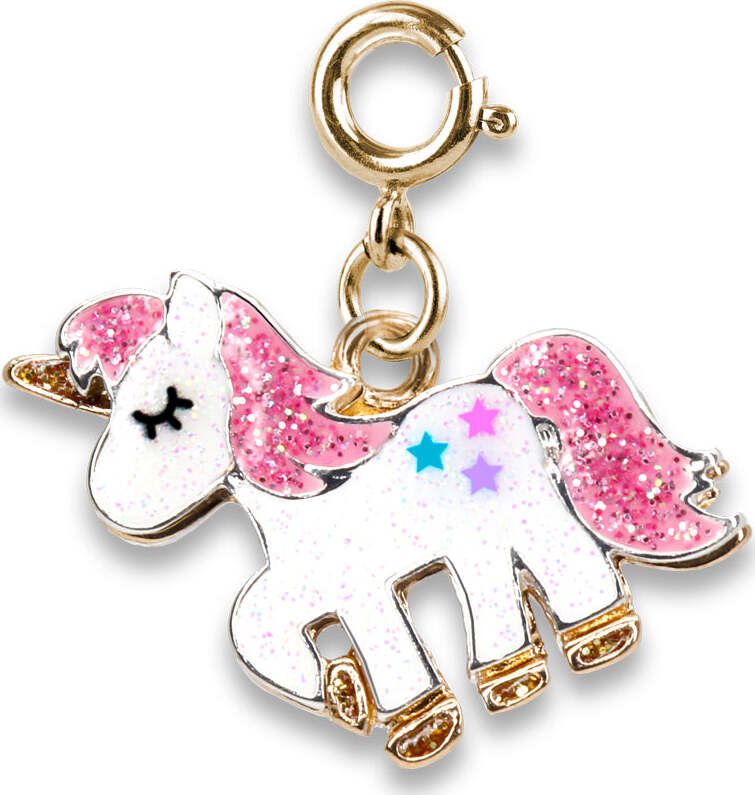 Gold Glitter Unicorn Charm