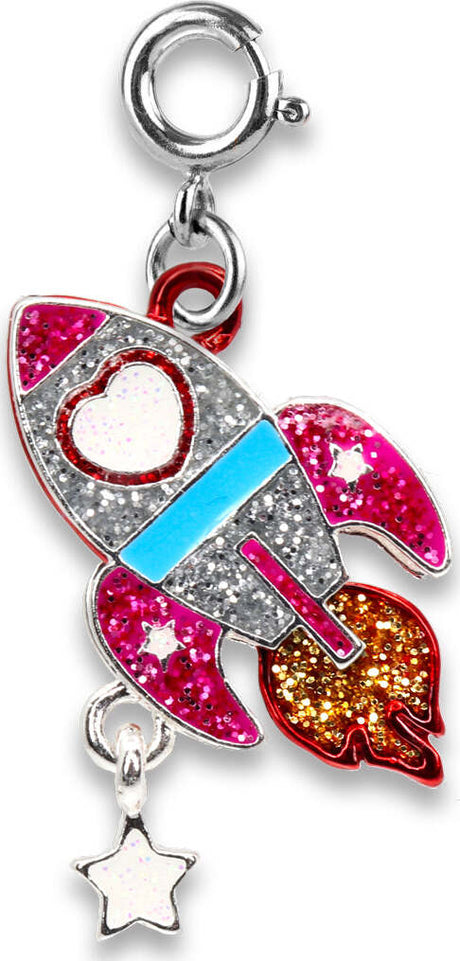 Glitter Rocket Charm