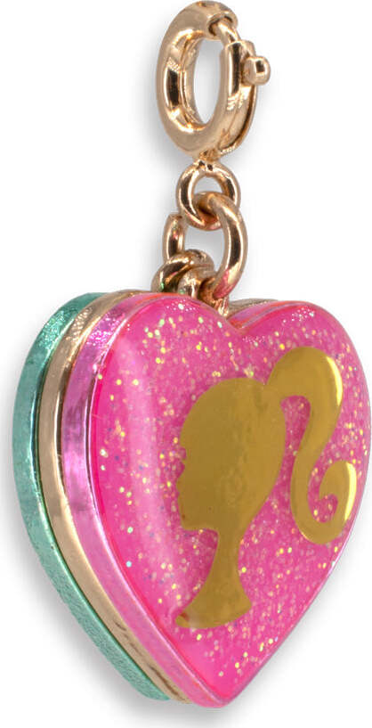 Gold Barbie Girl Heart Charm