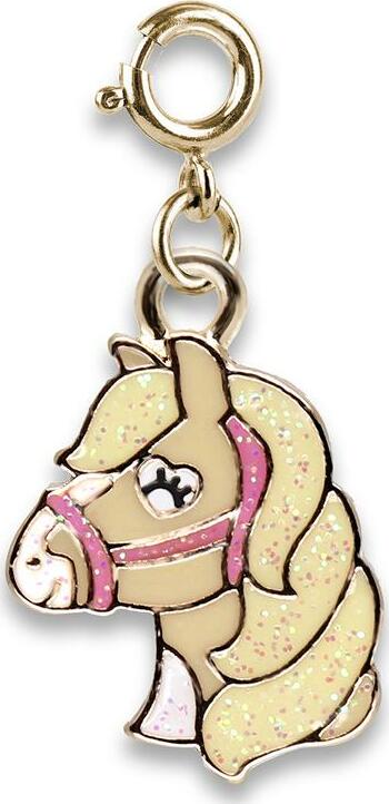 Gold Glitter Horse Charm