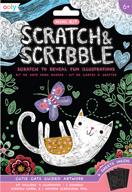 Cutie Cats Scratch And Scribble Mini Scratch Art Kit