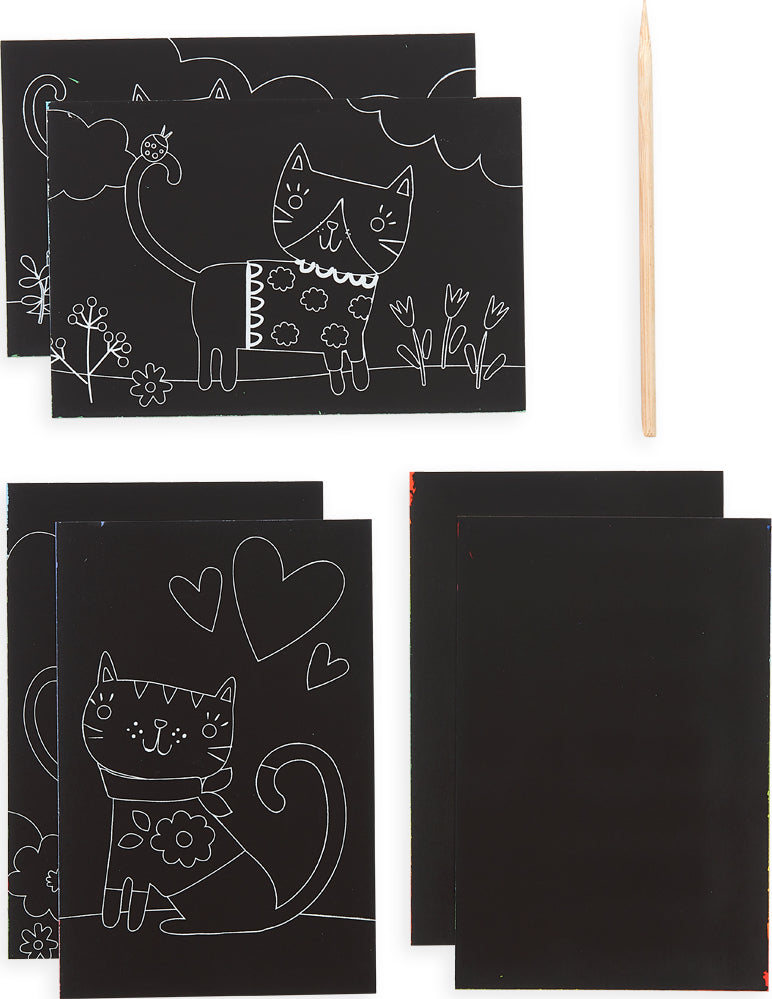 Cutie Cats Scratch And Scribble Mini Scratch Art Kit