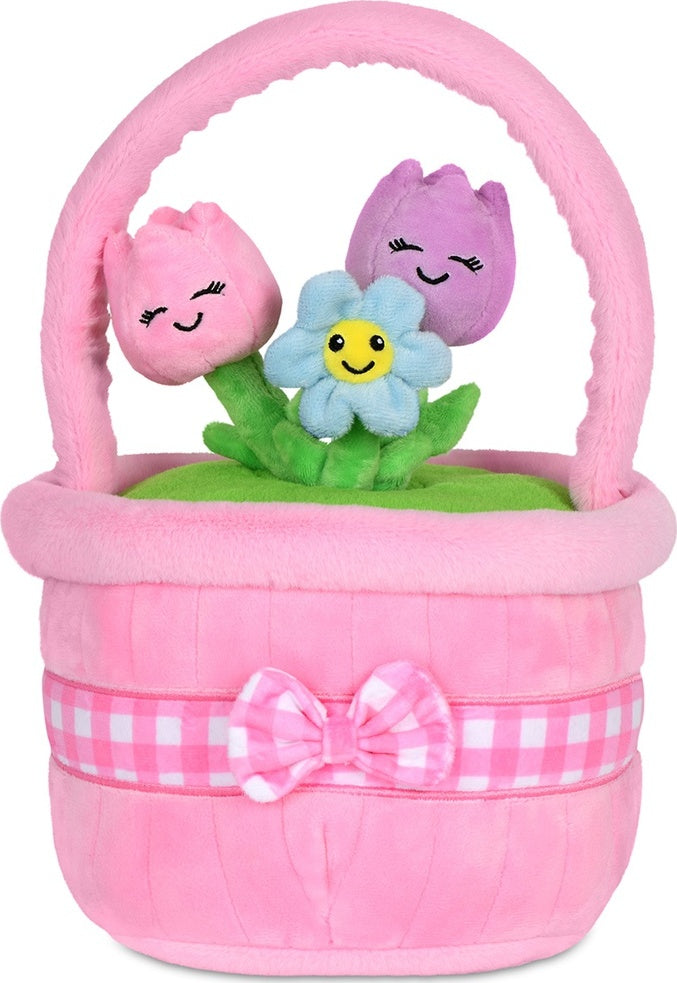 Flower Basket Fleece Plush