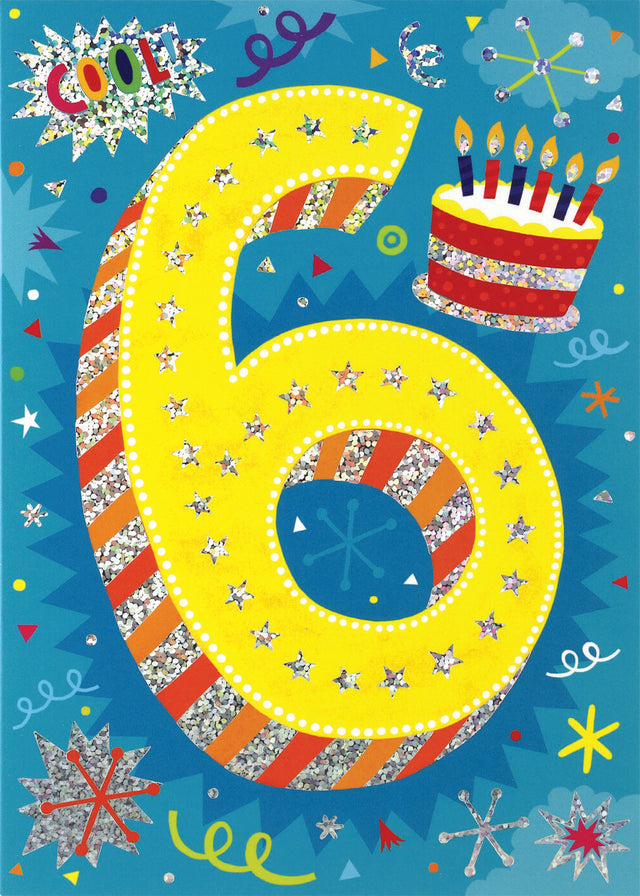 Age 6 Lettering Foil Card