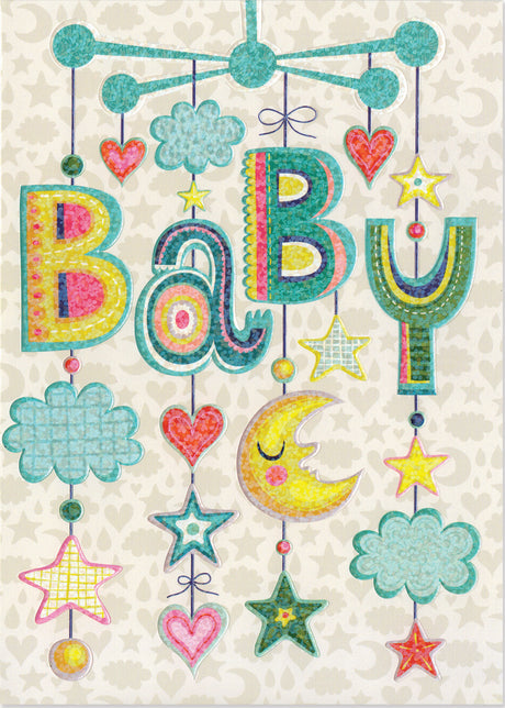 Baby Mobile Embossed And Foil Card