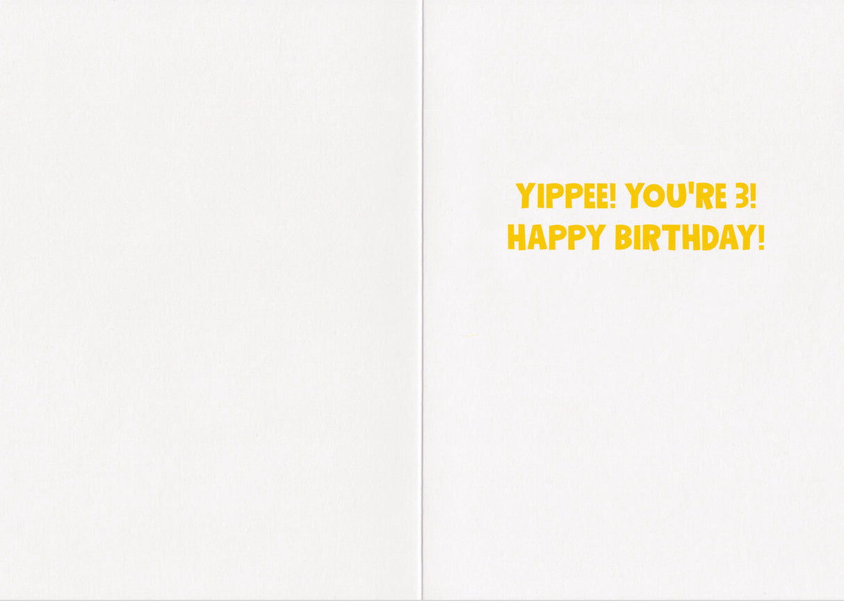 Birthday Card -Yippee You're 3