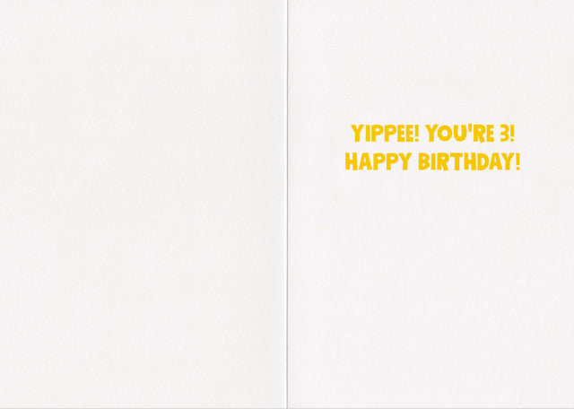 Birthday Card -Yippee You're 3