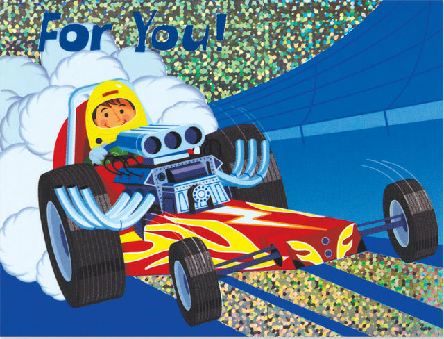 Race Car Foil Gift Enclosure Card