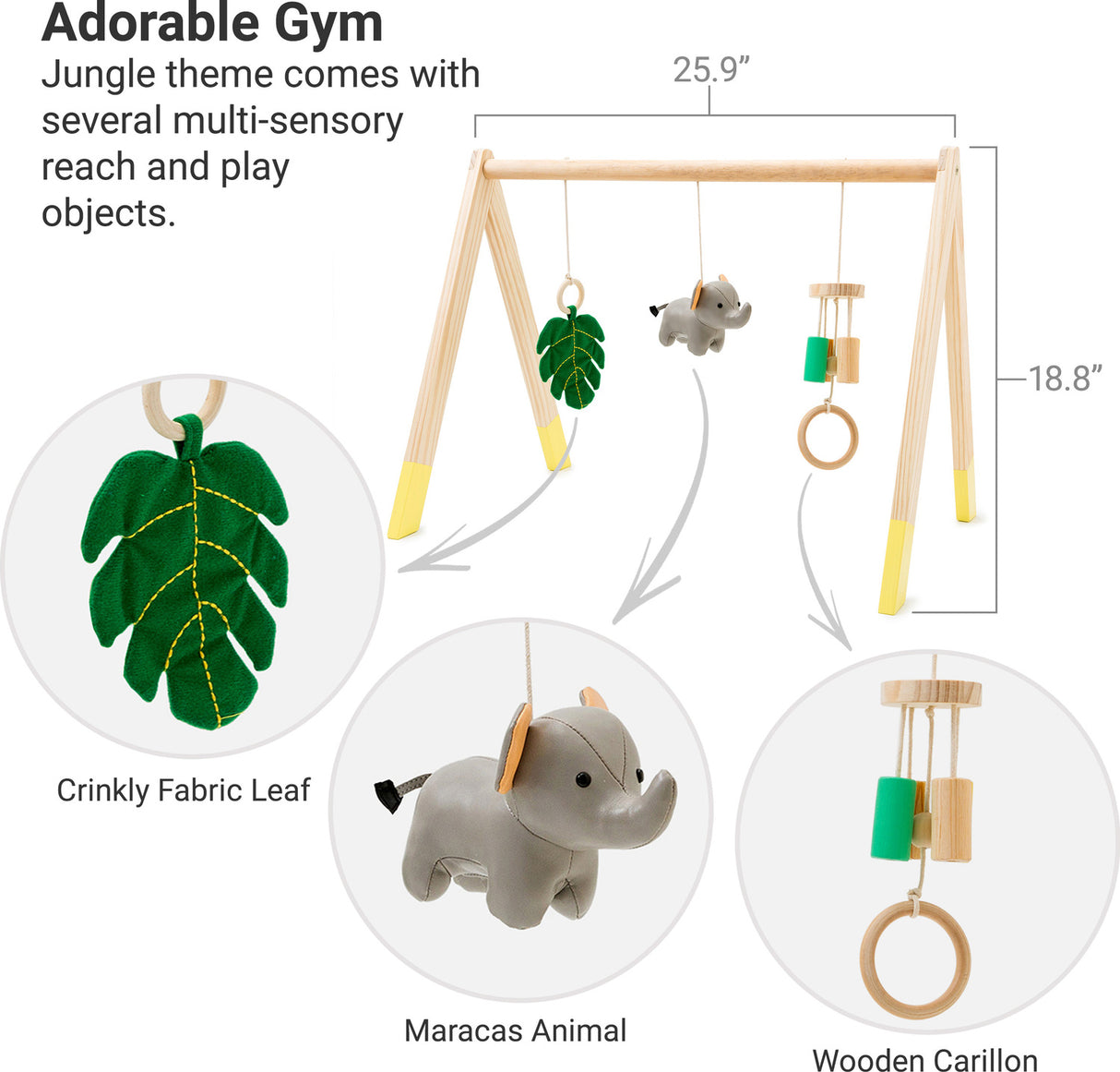 Wooden Activity Arch - Jungle Friends