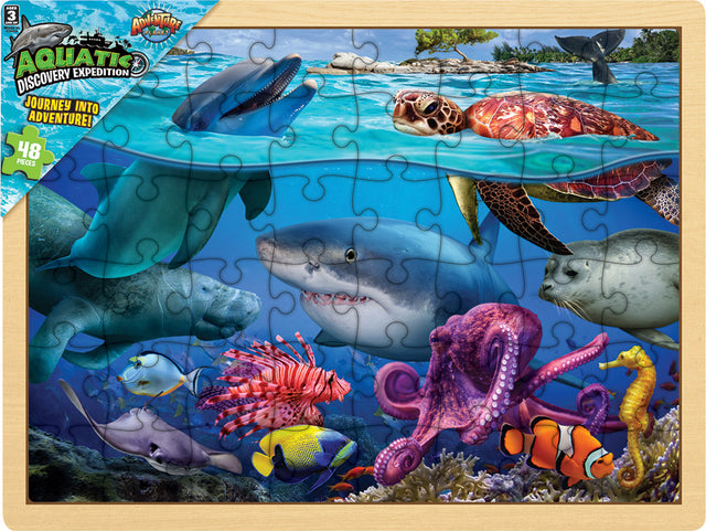 15.75" X 11.75" 48pc Aquatic Puzzle