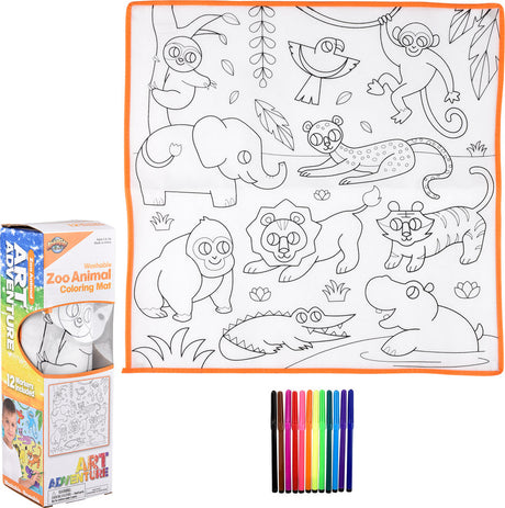 19.5" Zoo Washable Doodle Mat
