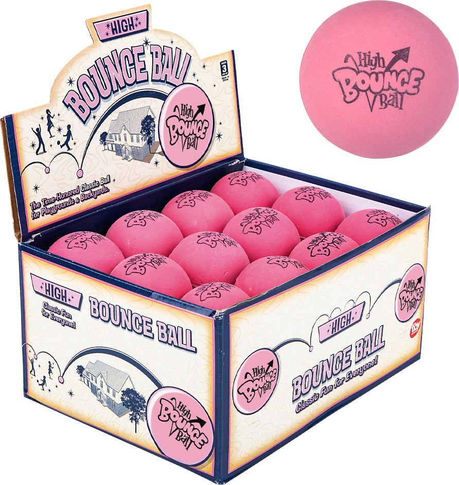 2.5" Rubber Pink High Bounce Ball