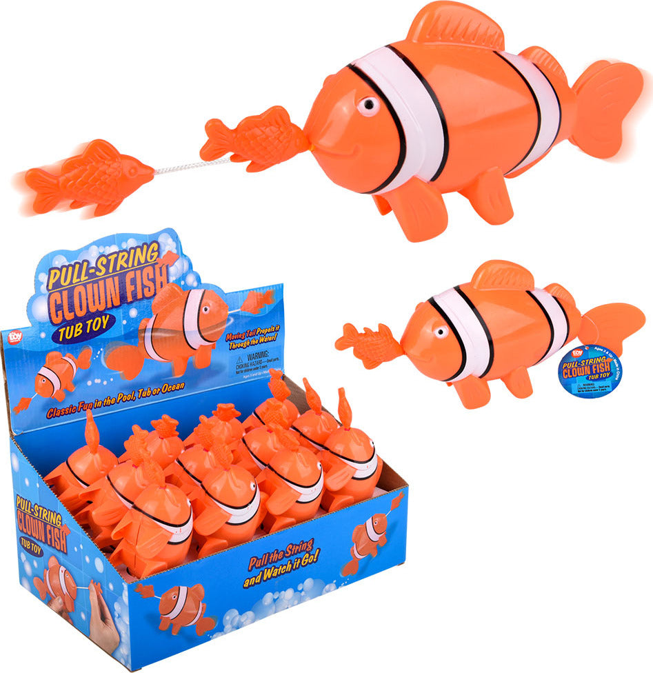 Pull-String Clownfish Bath Toy 7" (sold individually)