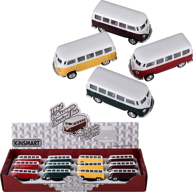 2.5" Diecast Pull Back 1962 VW Classic Bus