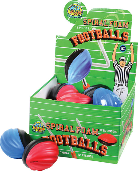 Mini Spiral Foam Footballs (sold single)