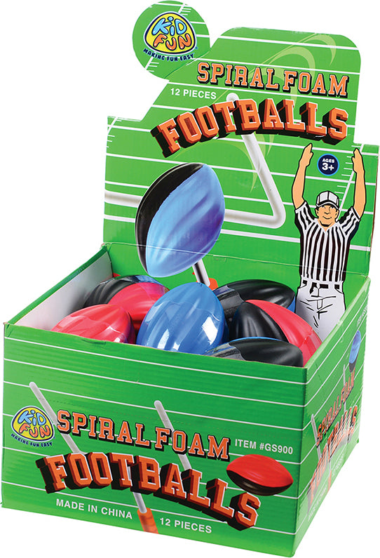 Mini Spiral Foam Footballs (sold single)