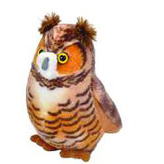 Audubon II Great Horned Owl Stuffed Animal with Sound - 5"