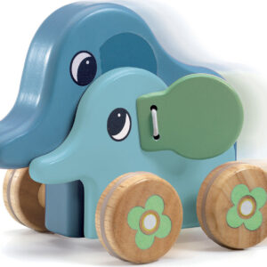 PitiSing Wooden Elephant Musical Push Toy
