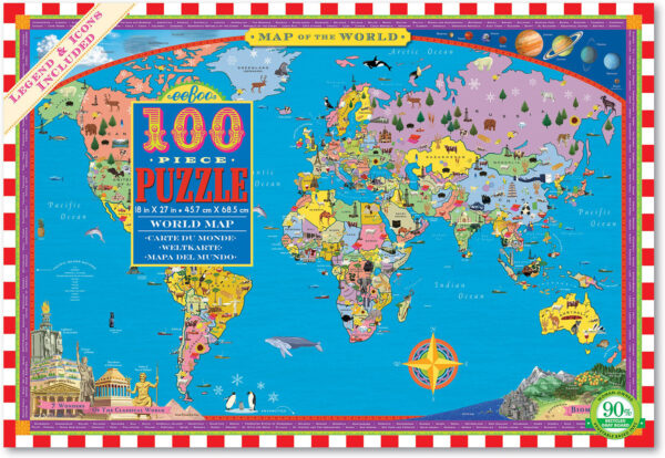 World Map 100 Piece Puzzle